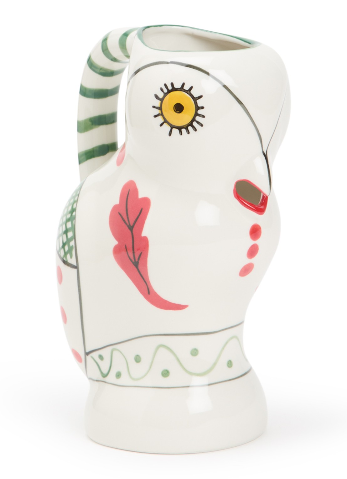 Anna + Nina Paradise Bird karaf 1,5 liter - voorkant gebroken wit
