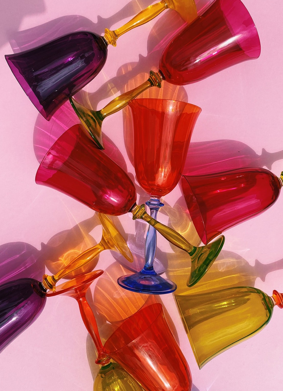 Anna + Nina Paradise witte wijnglas 20 cl - voorkant 3 multicolor
