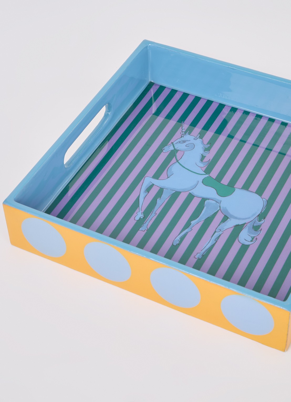 Anna + Nina Pegasus tray 25 cm - voorkant 2 blauw
