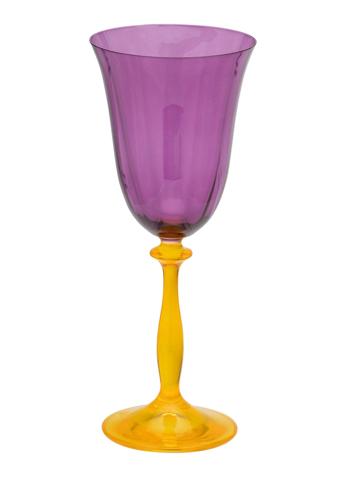 Anna + Nina Petunia witte wijnglas 20 cl - voorkant multicolor