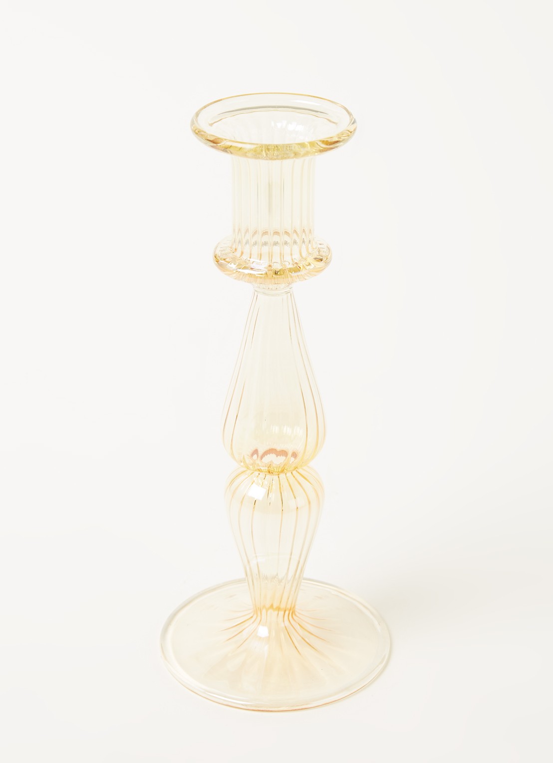 Anna + Nina Phoebe kandelaar 20 cm - voorkant 2 geel