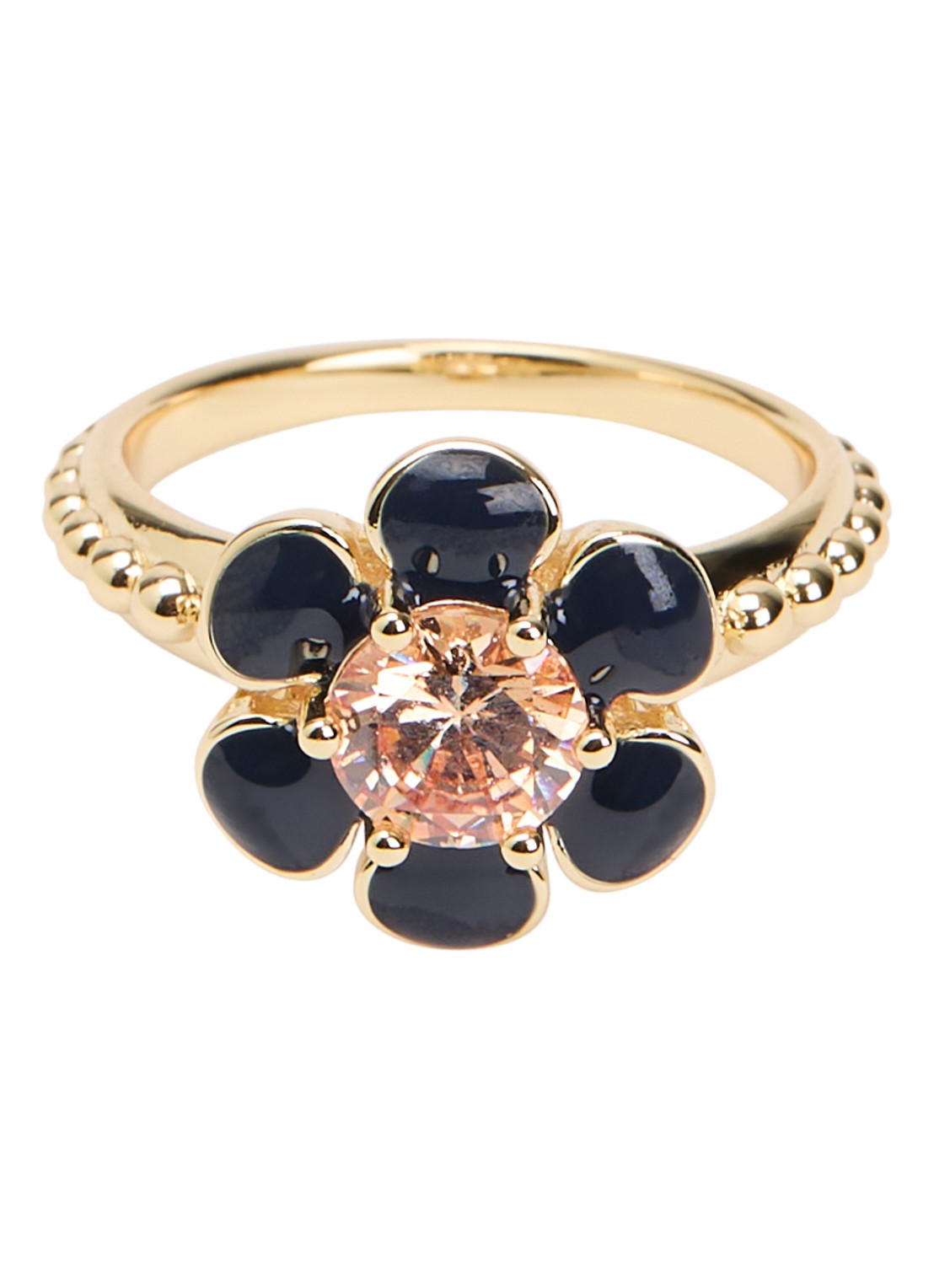 Anna + Nina Pixie Garden ring verguld - voorkant goud