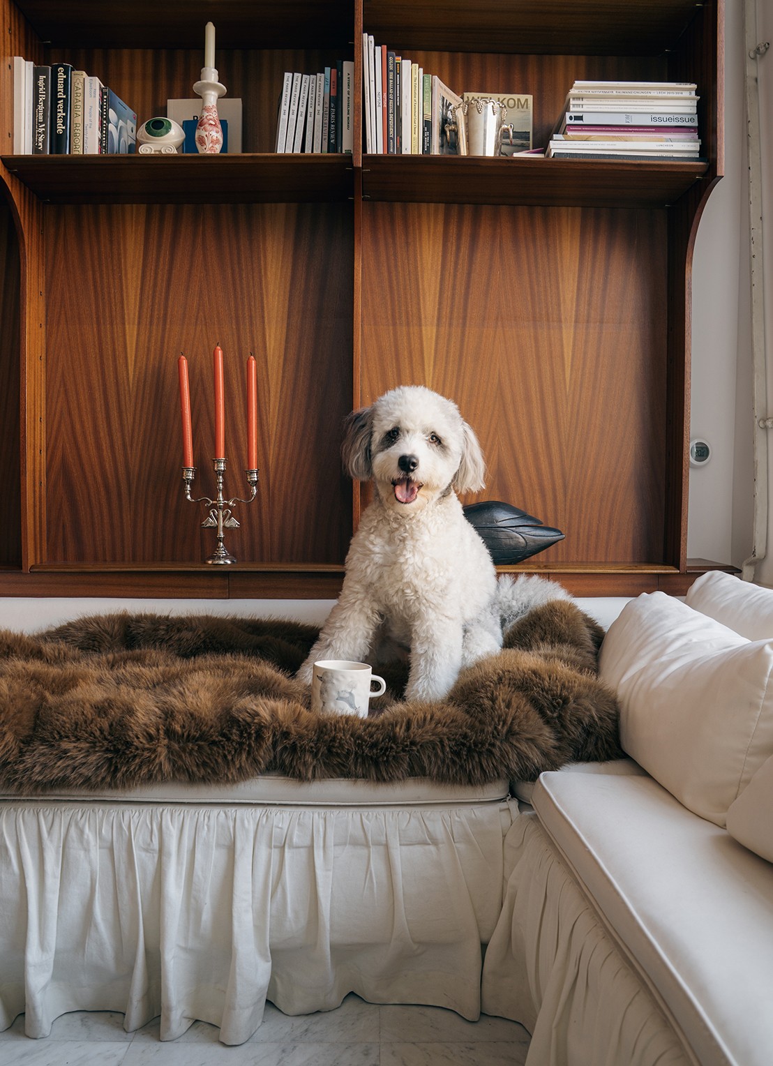 Anna + Nina Poodle mok 50 cl - voorkant 2 wit