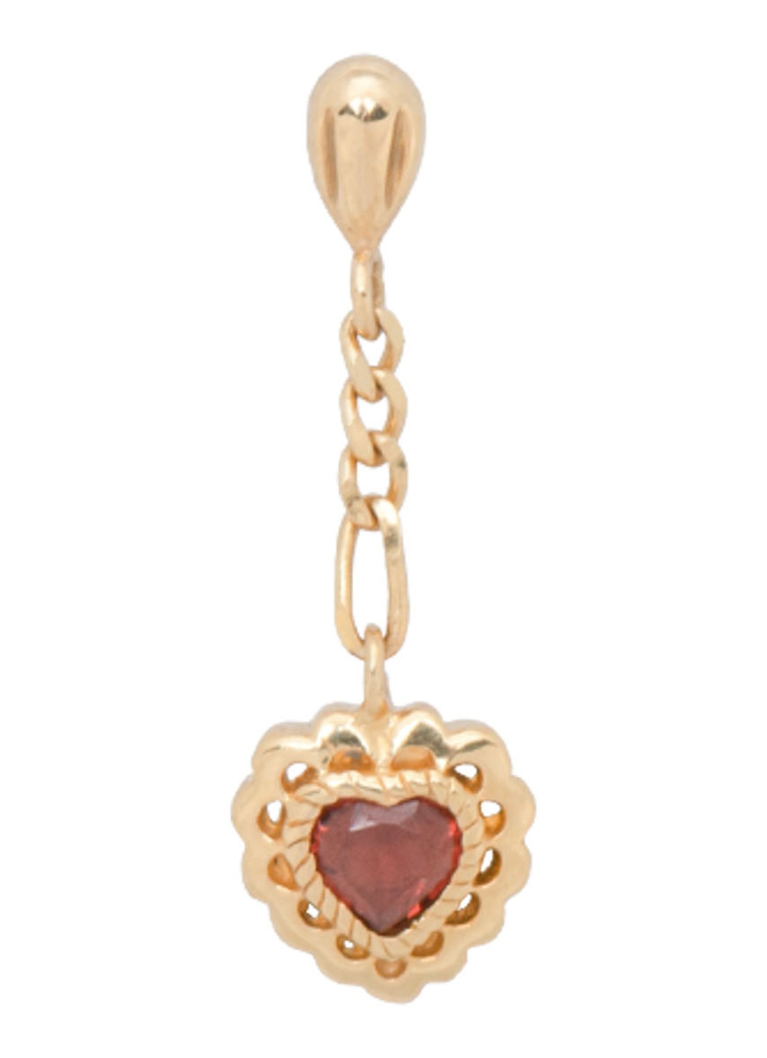 Anna + Nina Pure Love enkele oorsteker van 14 karaat geelgoud met granaat - detail 4 geelgoud