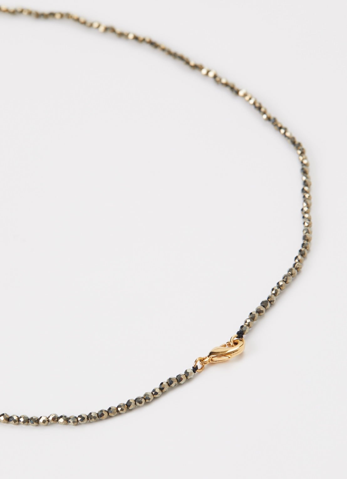 Anna + Nina Pyrite Gemstone ketting verguld - detail 2 goud
