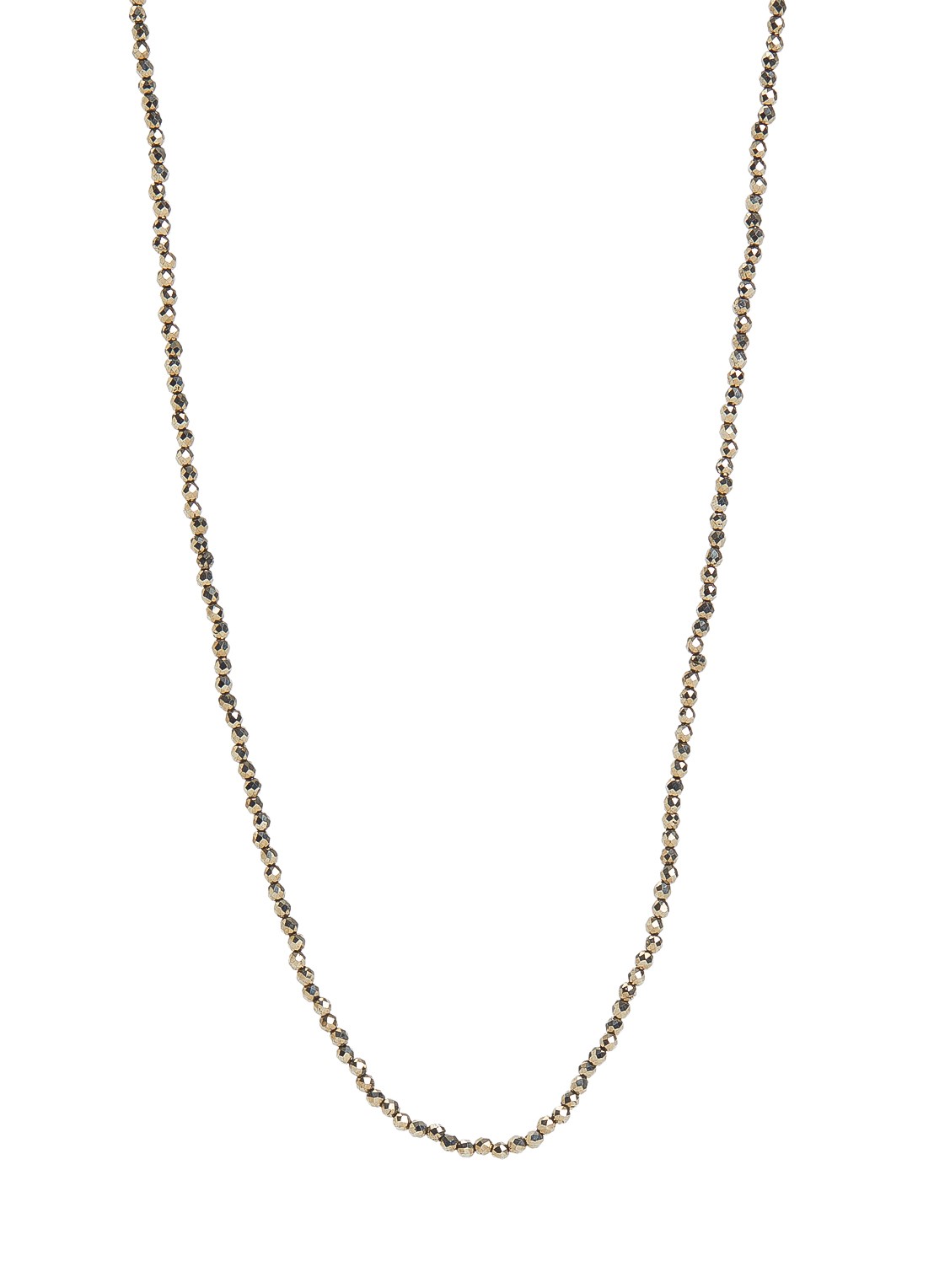 Anna + Nina Pyrite Gemstone ketting verguld - voorkant 3 goud