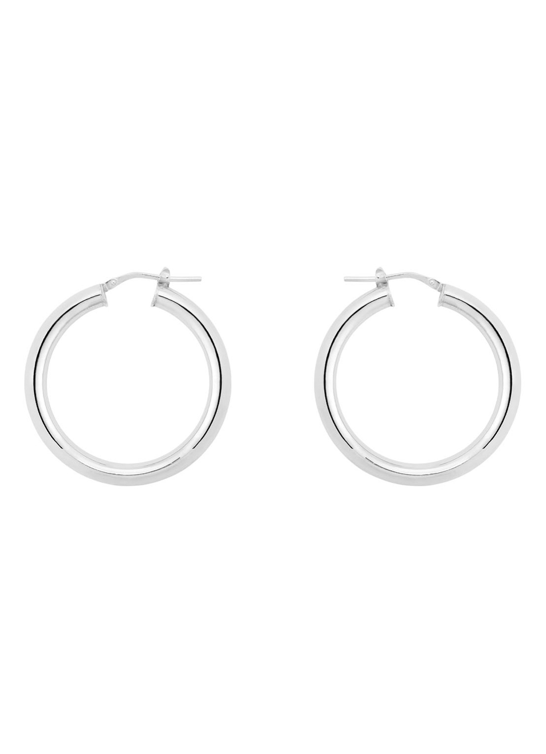 Anna + Nina Round Plain oorringen van zilver - detail 3 zilver