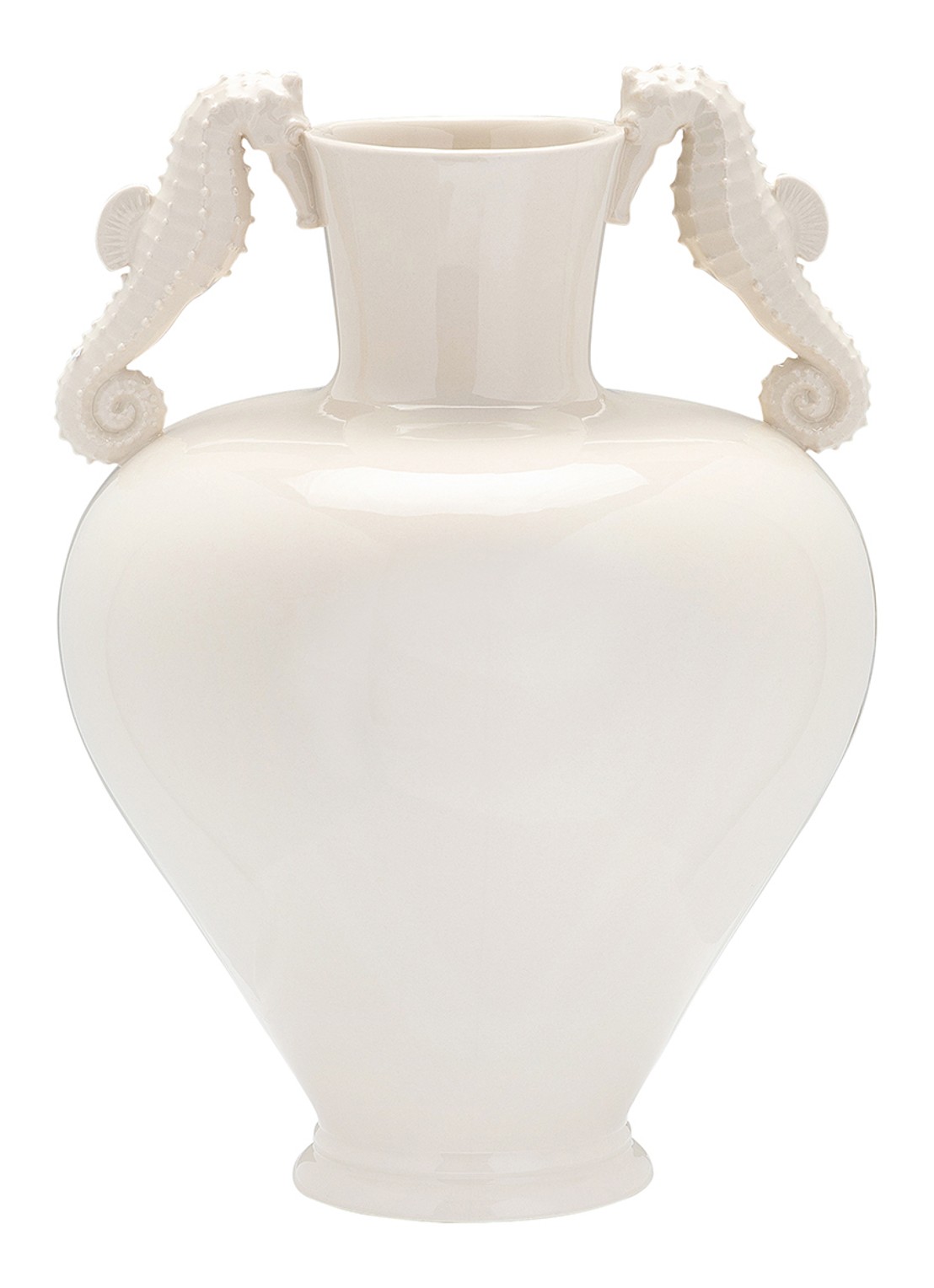 Anna + Nina Seahorse vaas 36 cm - voorkant wit