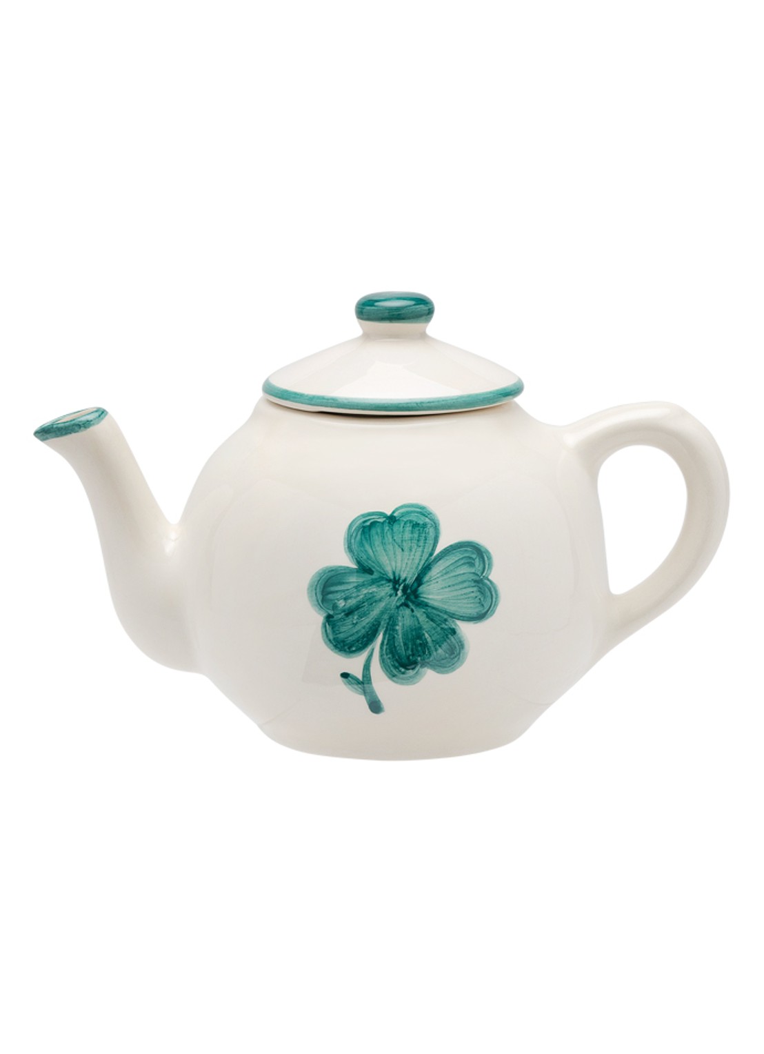 Anna + Nina Shamrock theepot 1,3 liter - voorkant groen