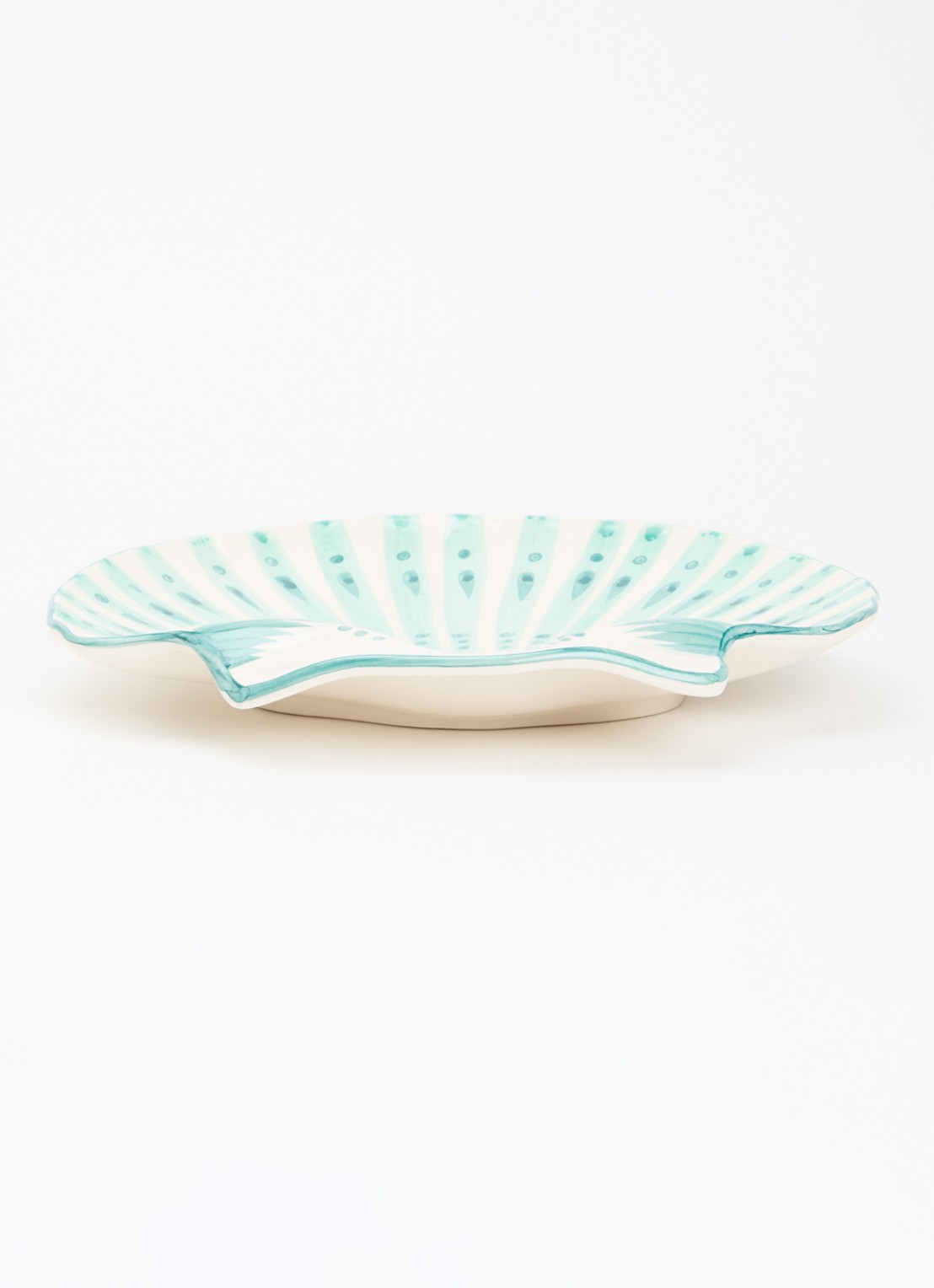 Anna + Nina Shell serveerschaal 33 cm - voorkant 3 groen