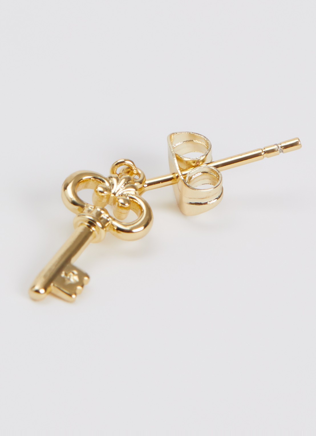 Anna + Nina Single Key of Secret oorknopje verguld - detail 2 goud