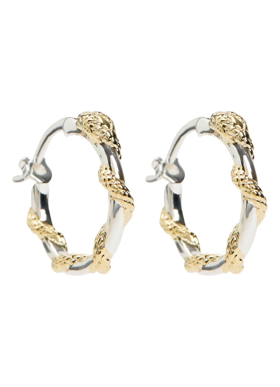Anna + Nina Small Twisting oorringen verguld - voorkant 2 zilver