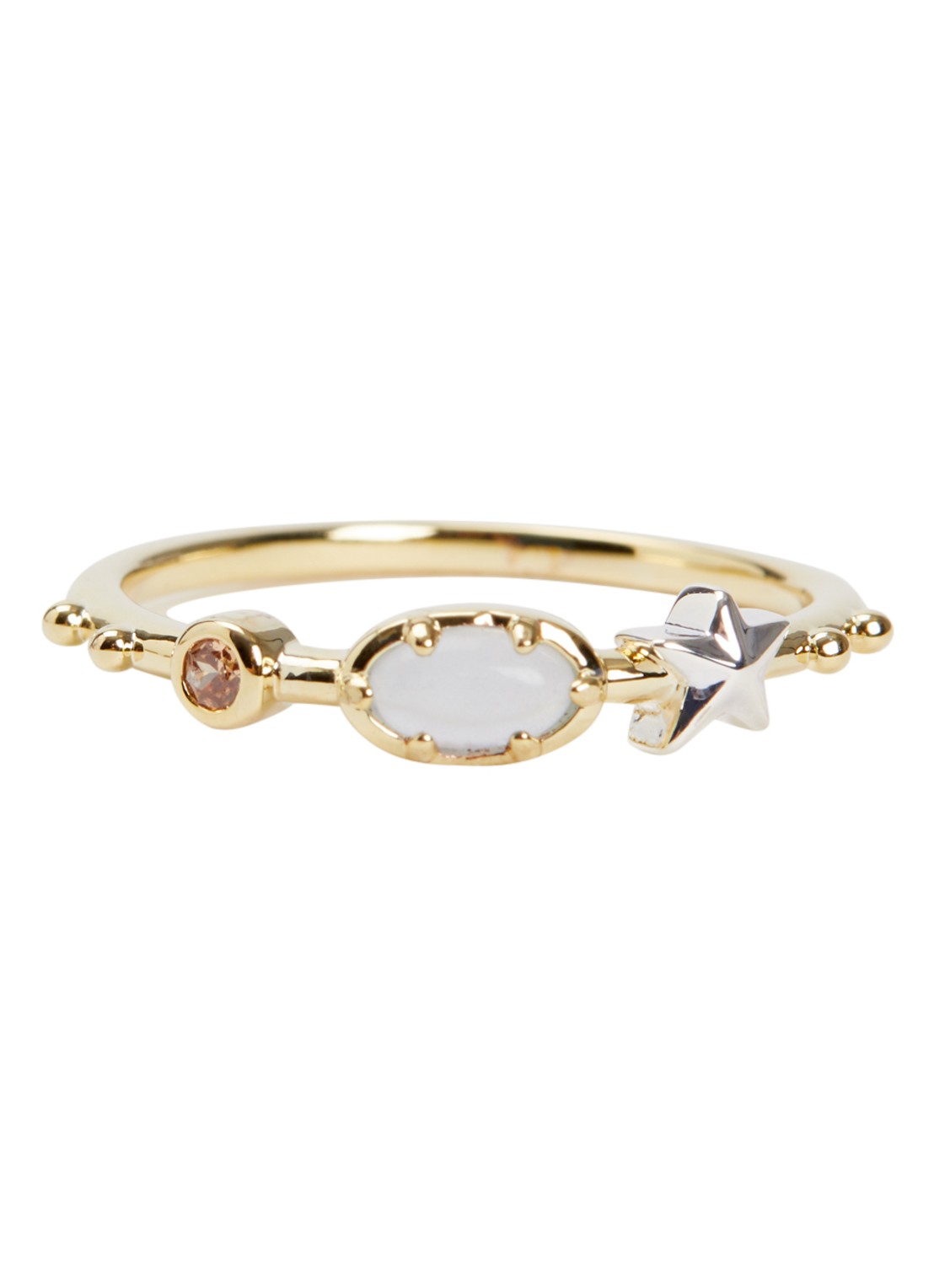 Anna + Nina Storybook ring verguld - voorkant 2 goud