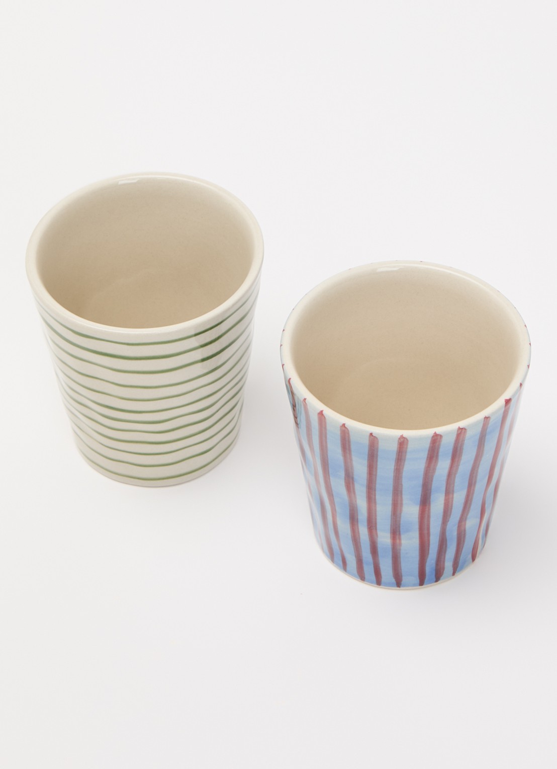 Anna + Nina Stripe Affair kopje 20 cl set van 2 - voorkant 2 multicolor