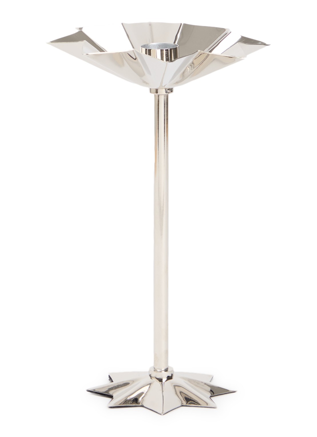 Anna + Nina Tall Frilly Argent kandelaar - voorkant zilver