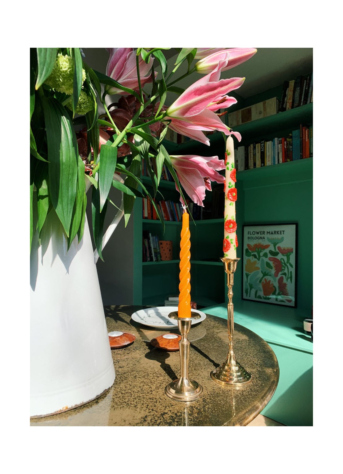 Anna + Nina Tall kandelaar 23 cm - voorkant 2 goud
