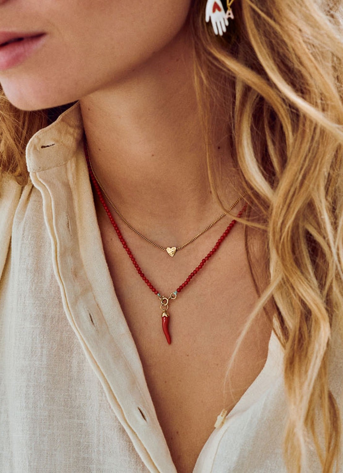 Anna + Nina Te Quiero ketting verguld - voorkant 2 goud