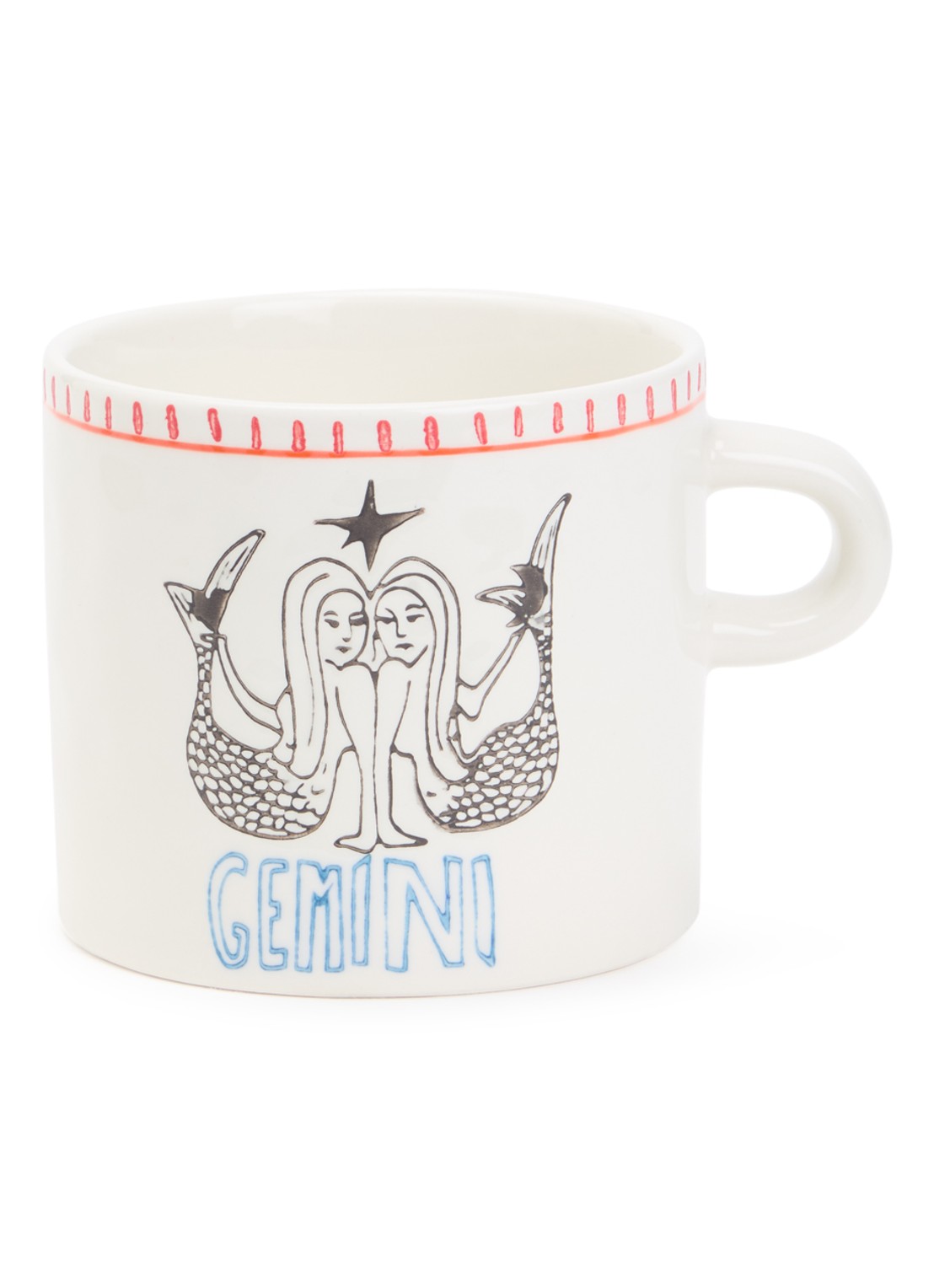 Anna + Nina The Gemini Zodiac mok 50 cl - voorkant gebroken wit