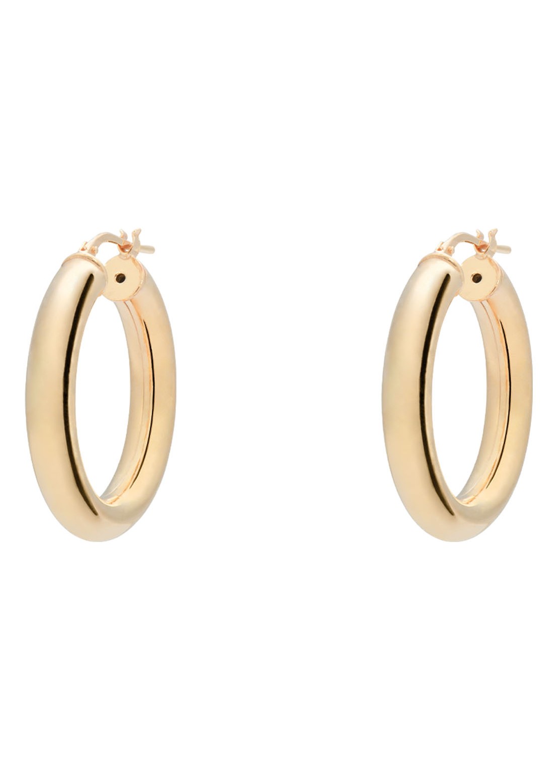 Anna + Nina Thick Plain L oorringen van zilver - voorkant goud