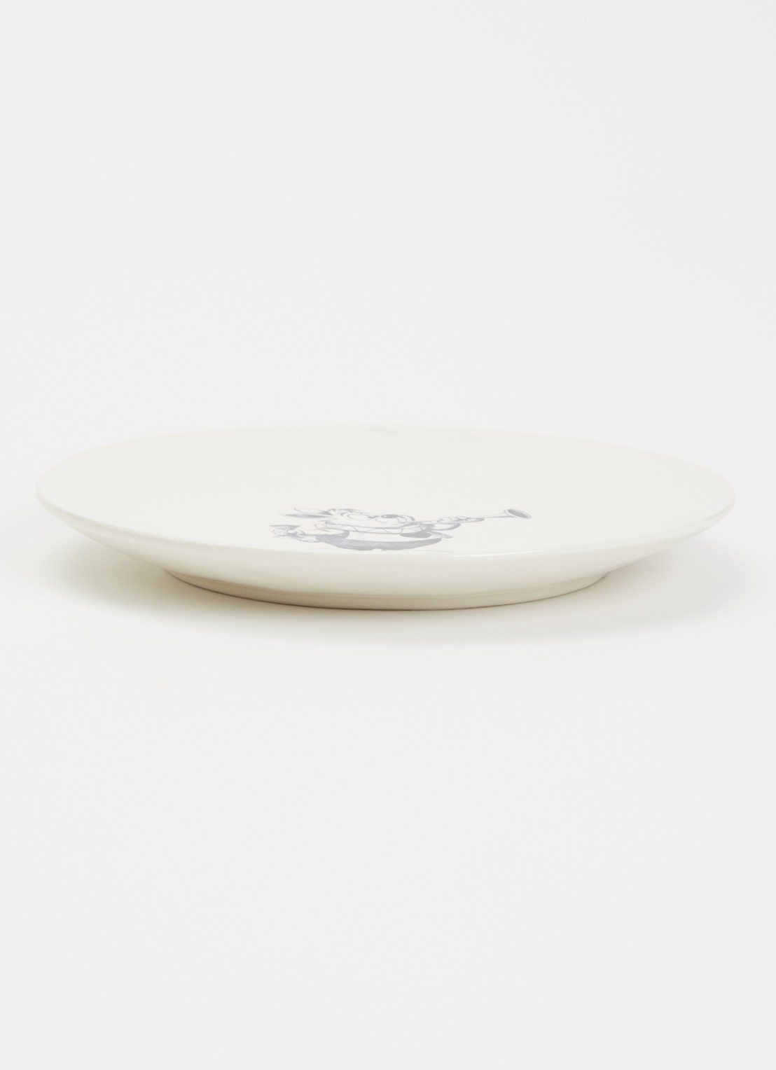 Anna + Nina White Rabbit's Delight gebaksbordje 15 cm - voorkant 2 gebroken wit