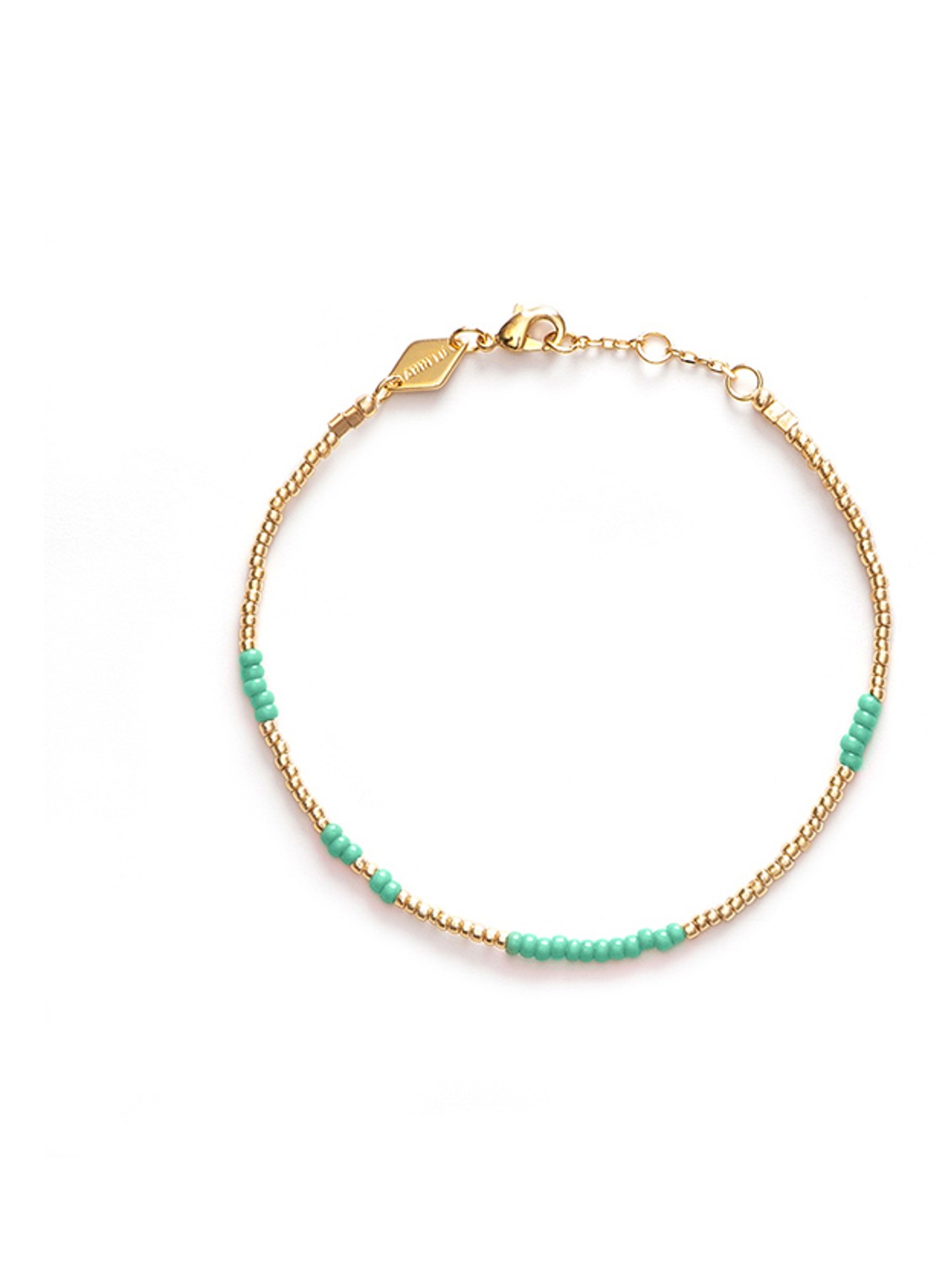 ANNI LU Asym armband verguld  - voorkant turquoise