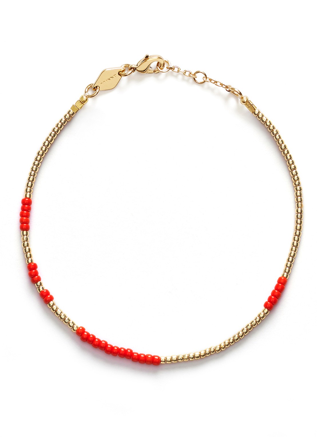 ANNI LU Asym kralenarmband verguld - voorkant rood