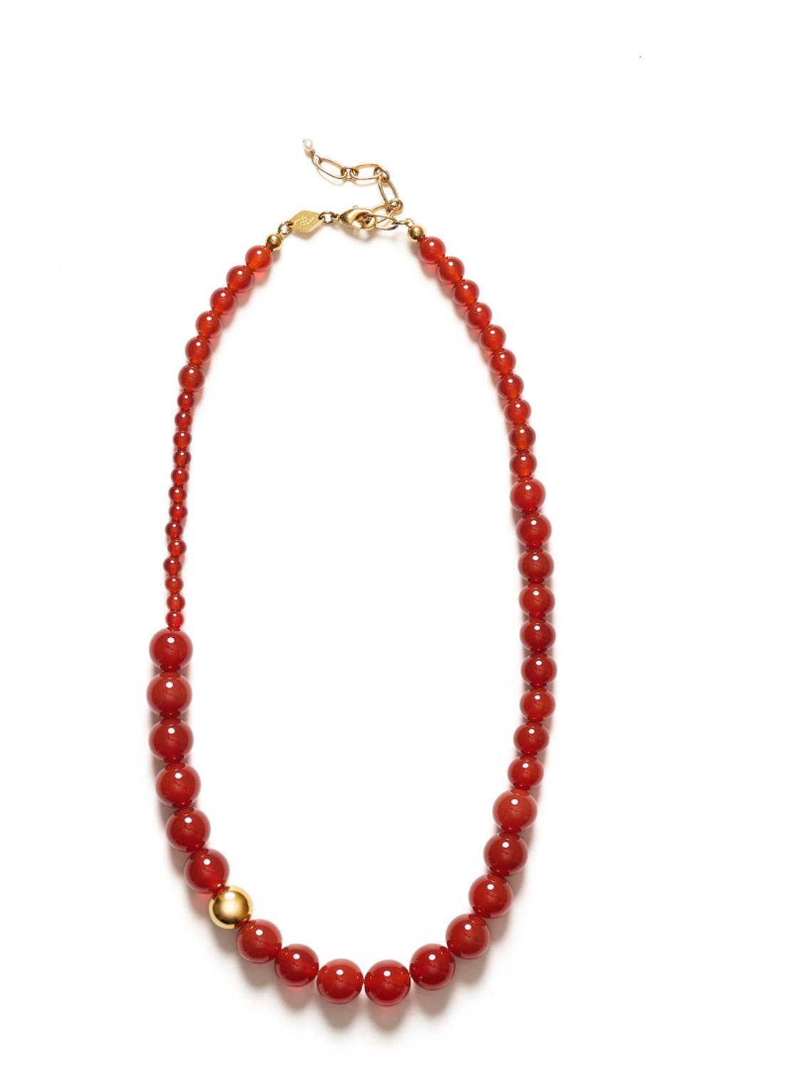 ANNI LU Float ketting verguld - voorkant donkerrood
