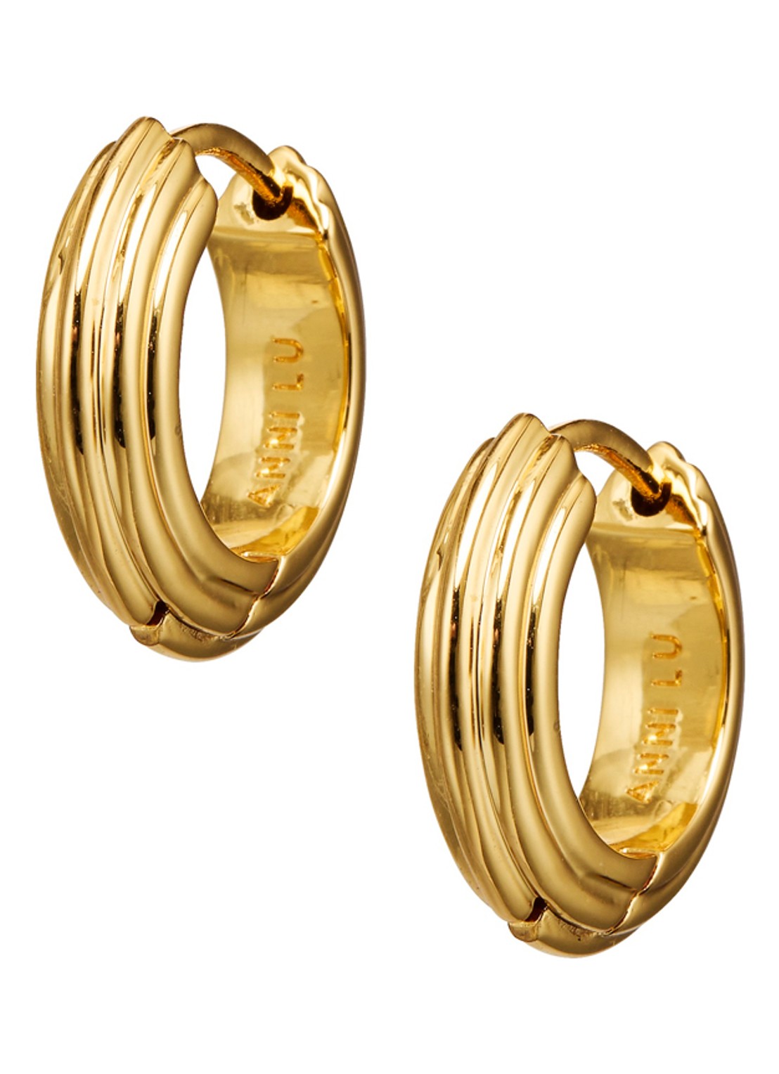 ANNI LU Golden Deco oorringen verguld - voorkant goud