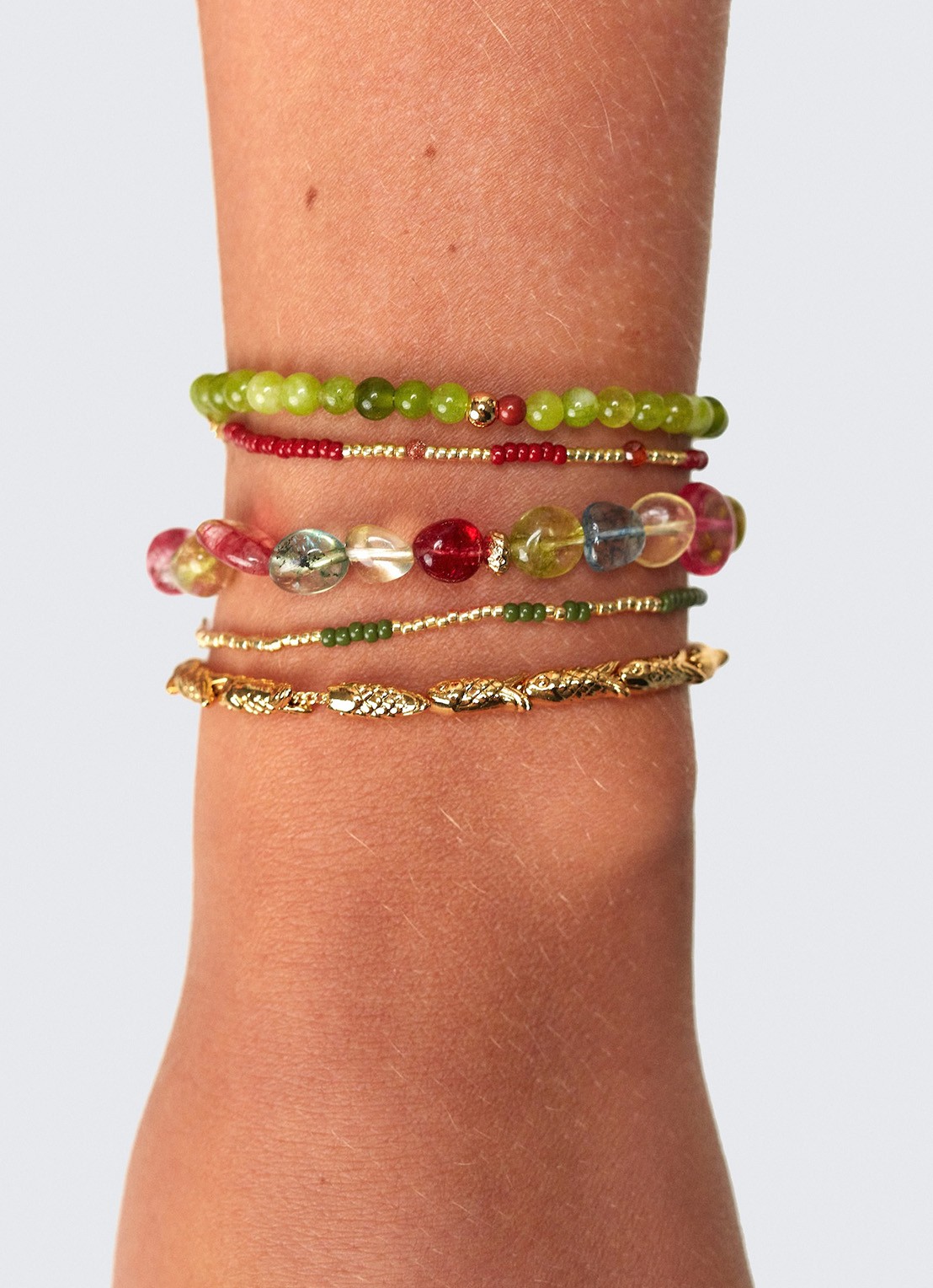 ANNI LU Grasshopper armband - voorkant 2 groen