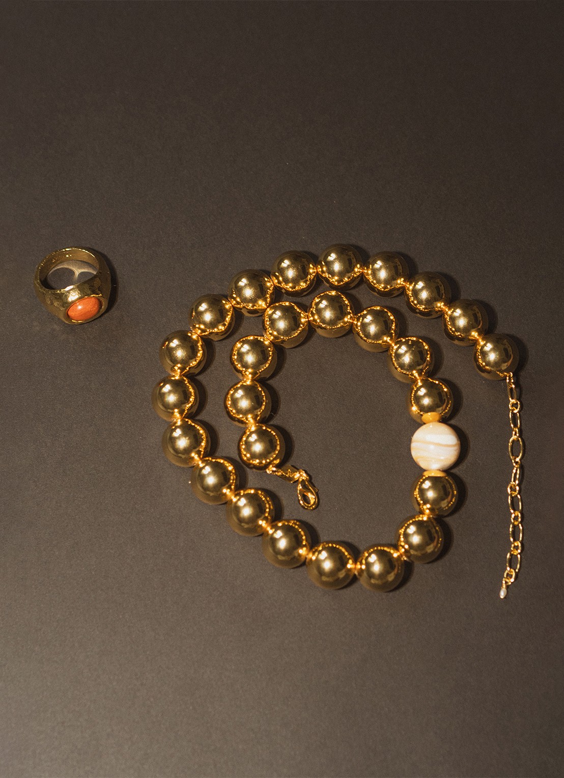 ANNI LU Hi ho kralenketting verguld - detail 3 goud
