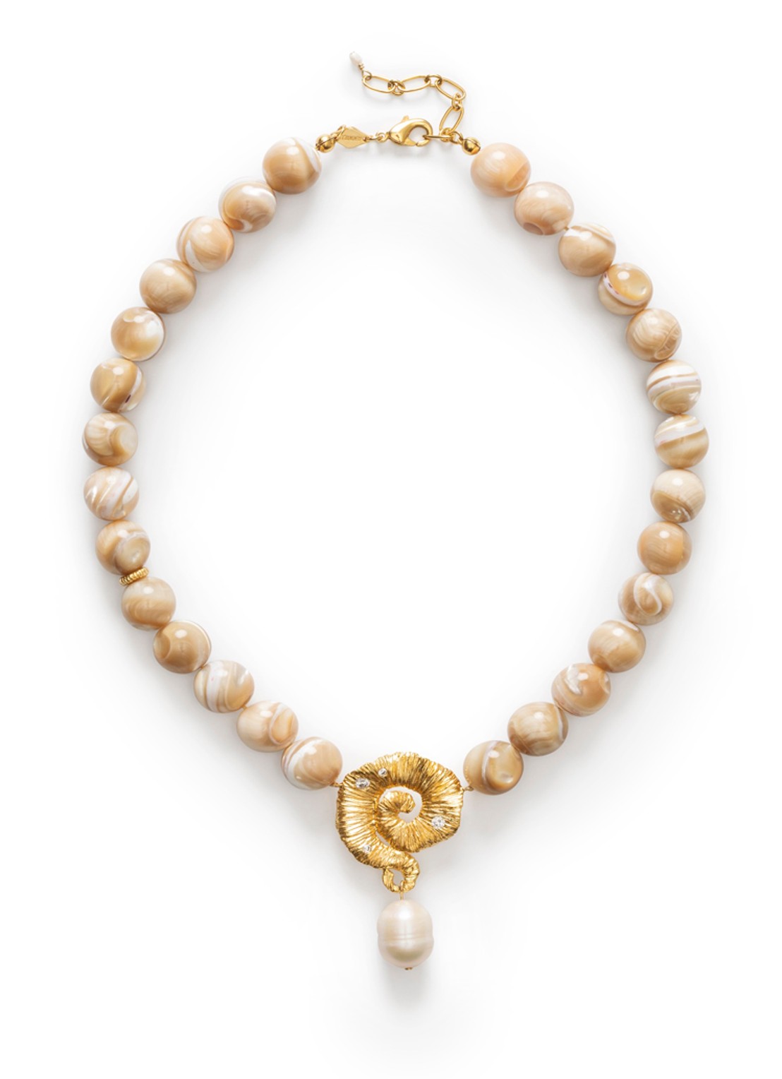ANNI LU Jetset Gems ketting verguld - voorkant beige