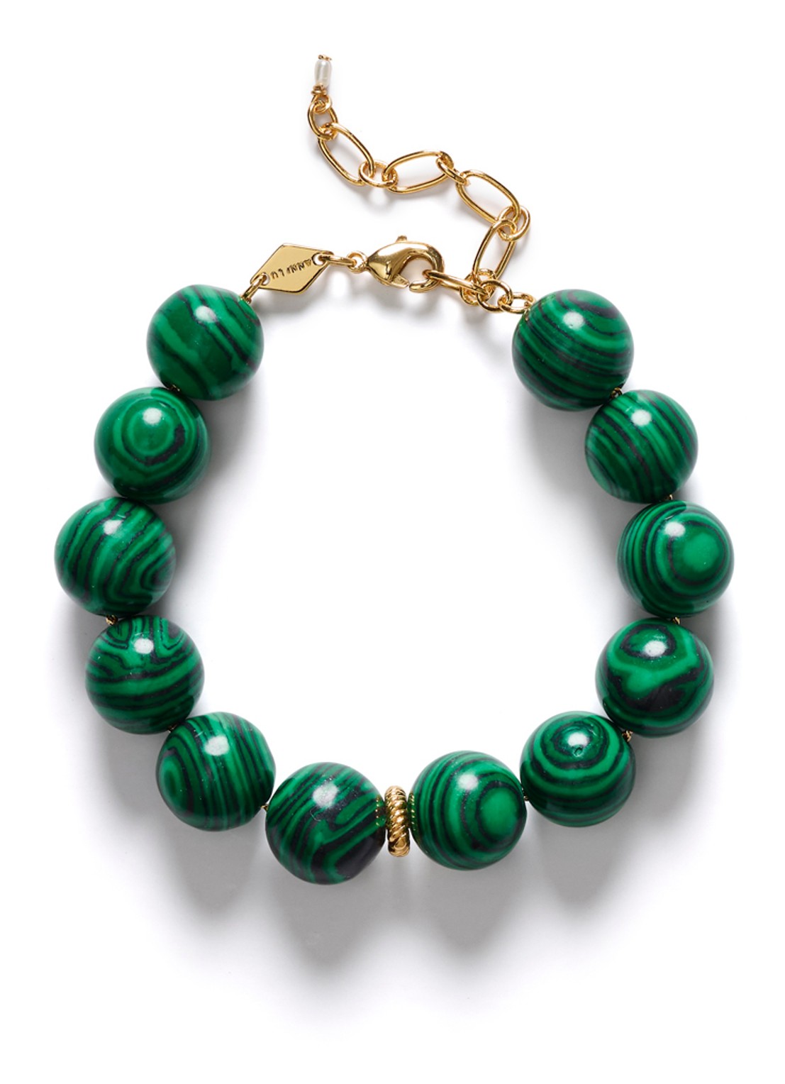 ANNI LU Malachite Dreams armband verguld - voorkant 2 groen