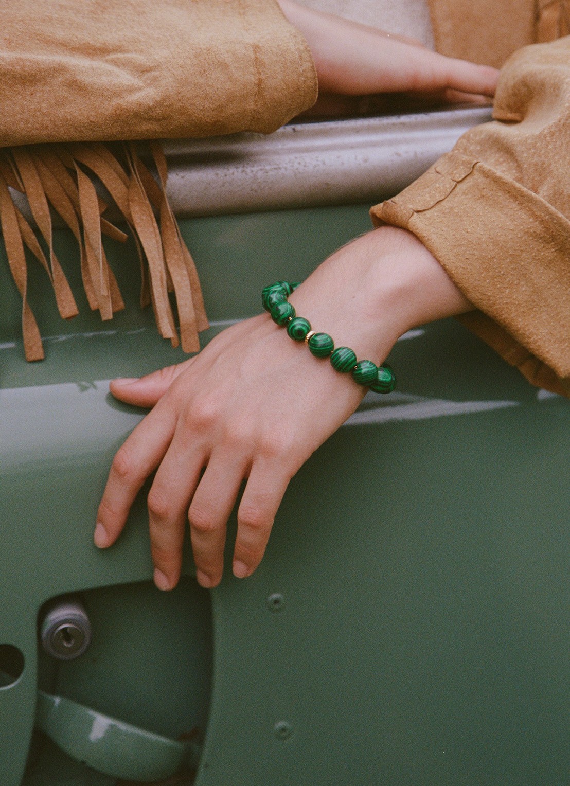 ANNI LU Malachite Dreams armband verguld - voorkant 3 groen
