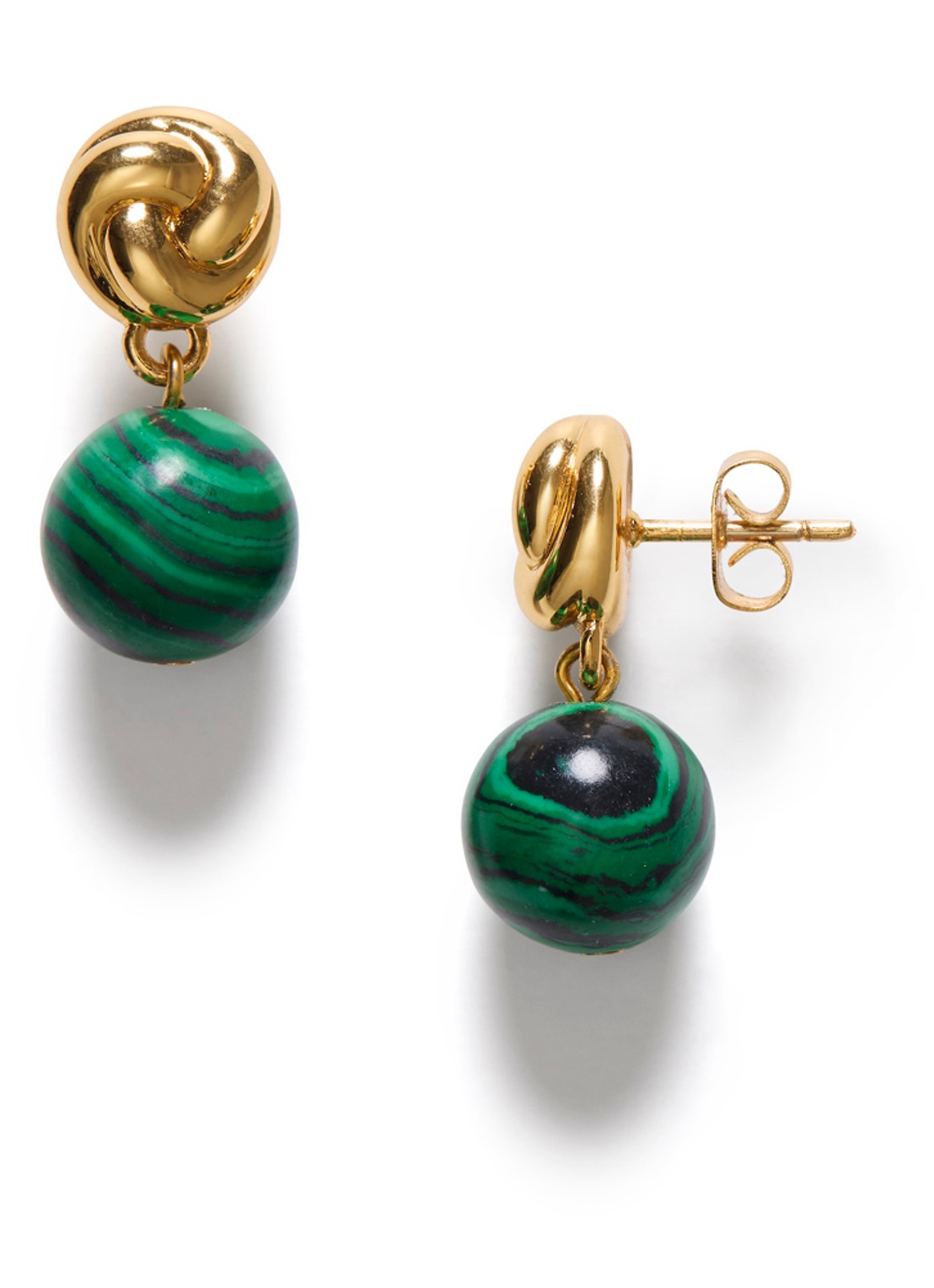 ANNI LU Malachite Dreams oorstekers verguld - voorkant 2 groen
