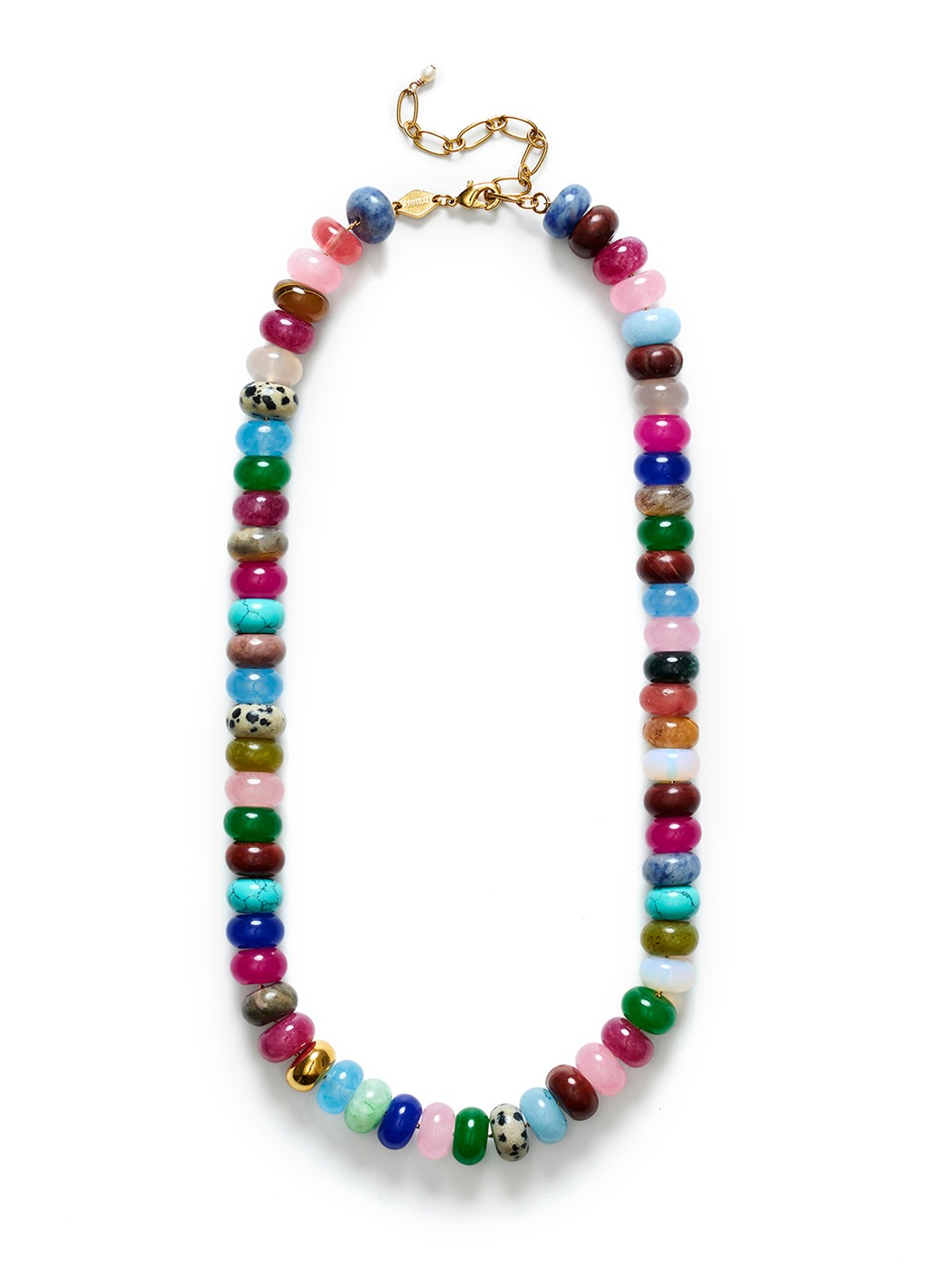 ANNI LU Mirage kralenketting verguld - voorkant blauw