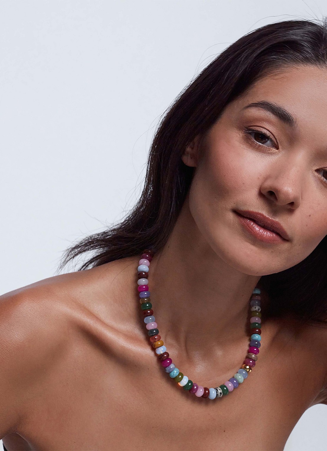 ANNI LU Mirage kralenketting verguld - voorkant 2 blauw