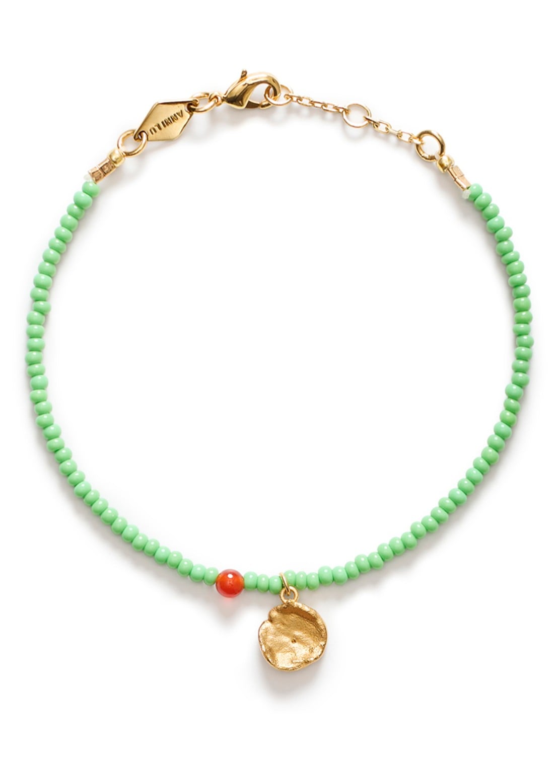 ANNI LU Peyote armband verguld  - voorkant 2 groen