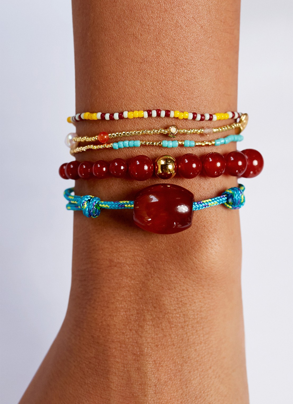 ANNI LU Poolside armband   - detail 4 turquoise