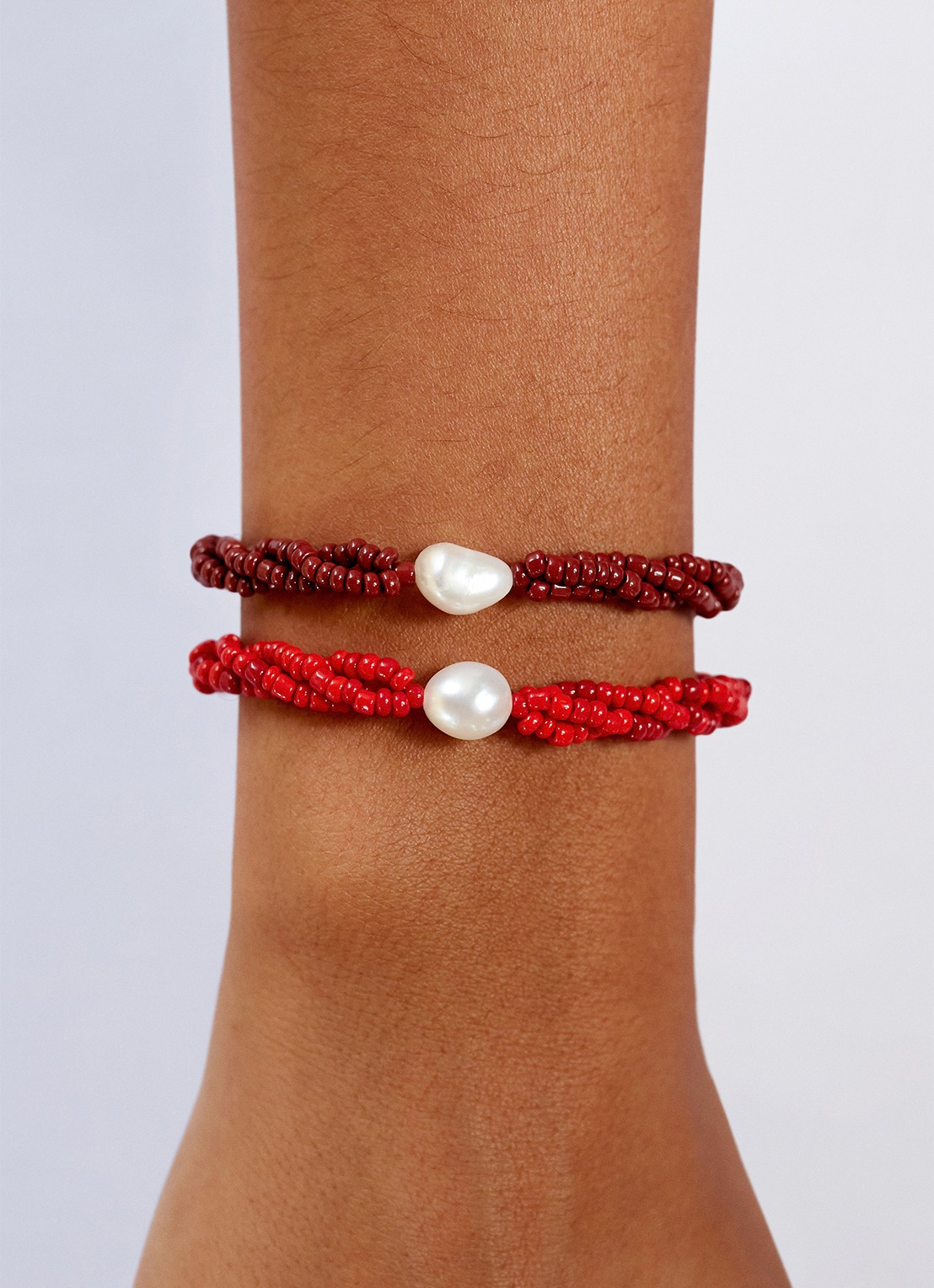 ANNI LU Scarlet Wave armband verguld  - detail 2 oranjerood