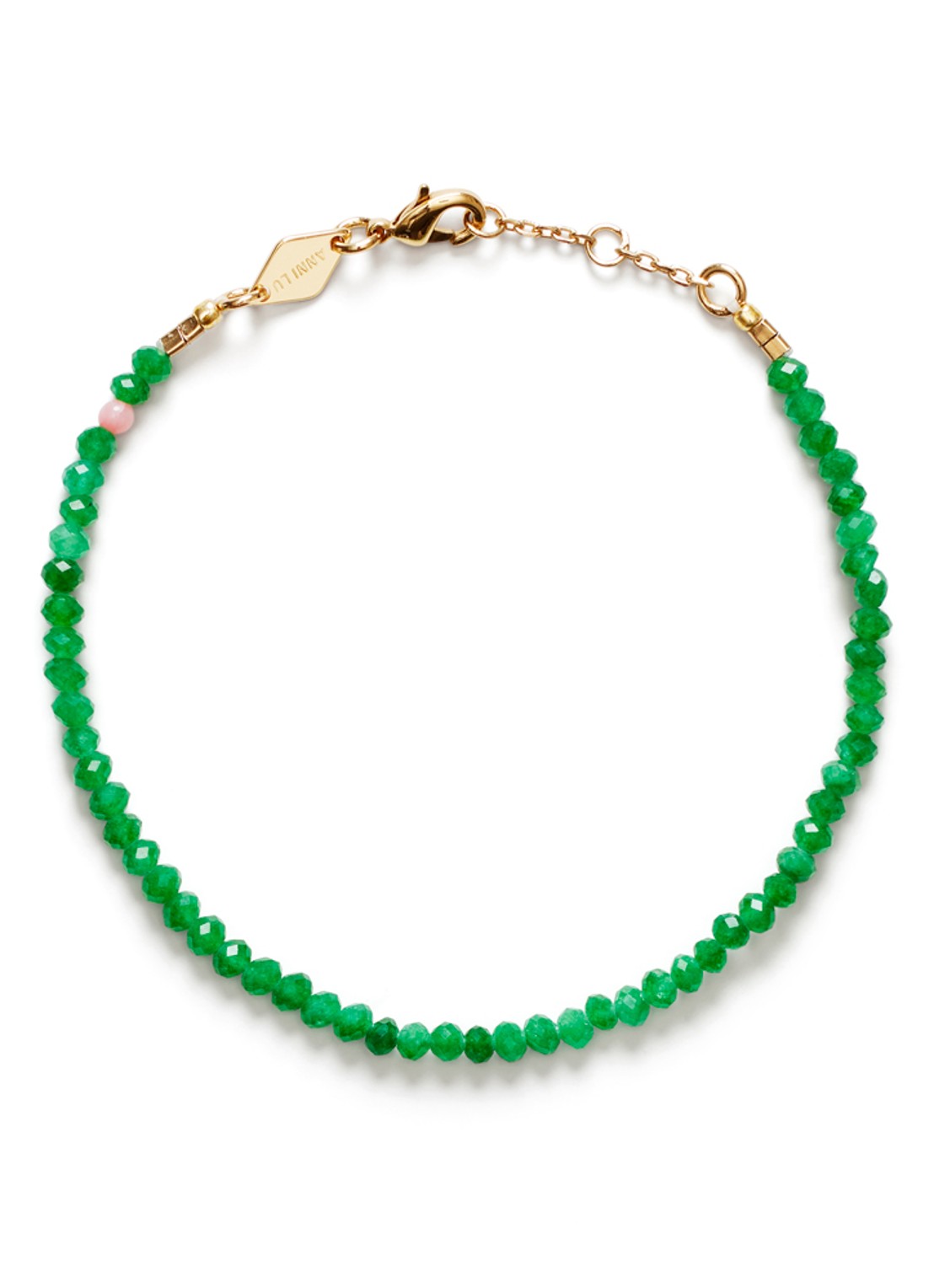 ANNI LU Tan Line armband verguld - voorkant groen