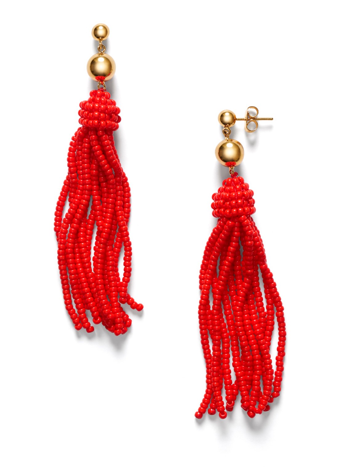 ANNI LU Tassel Fever oorstekers verguld - voorkant 3 rood