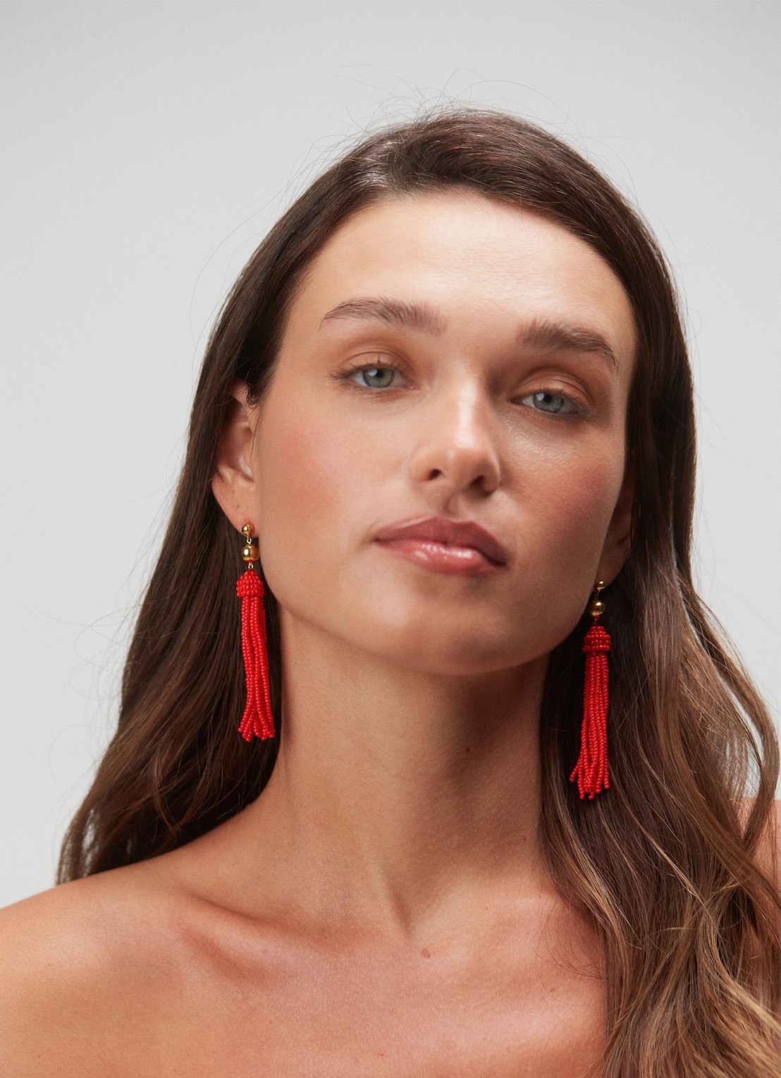 ANNI LU Tassel Fever oorstekers verguld - voorkant 4 rood