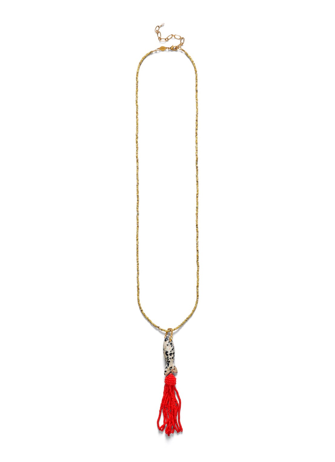 ANNI LU Tassel Fishy ketting  - voorkant 3 lichtbruin