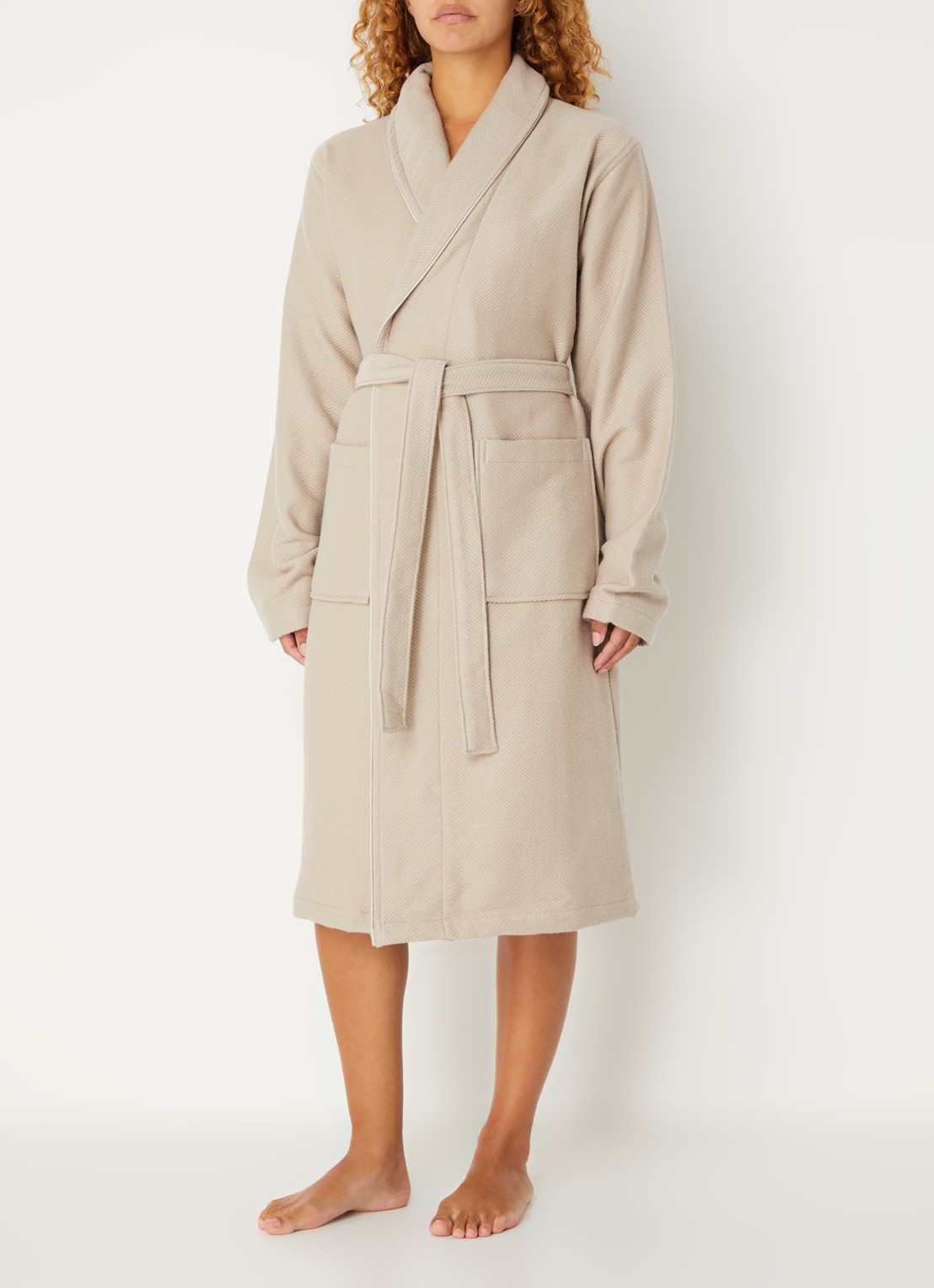 Aquanova Brooklyn badjas met steekzakken - detail 5 beige