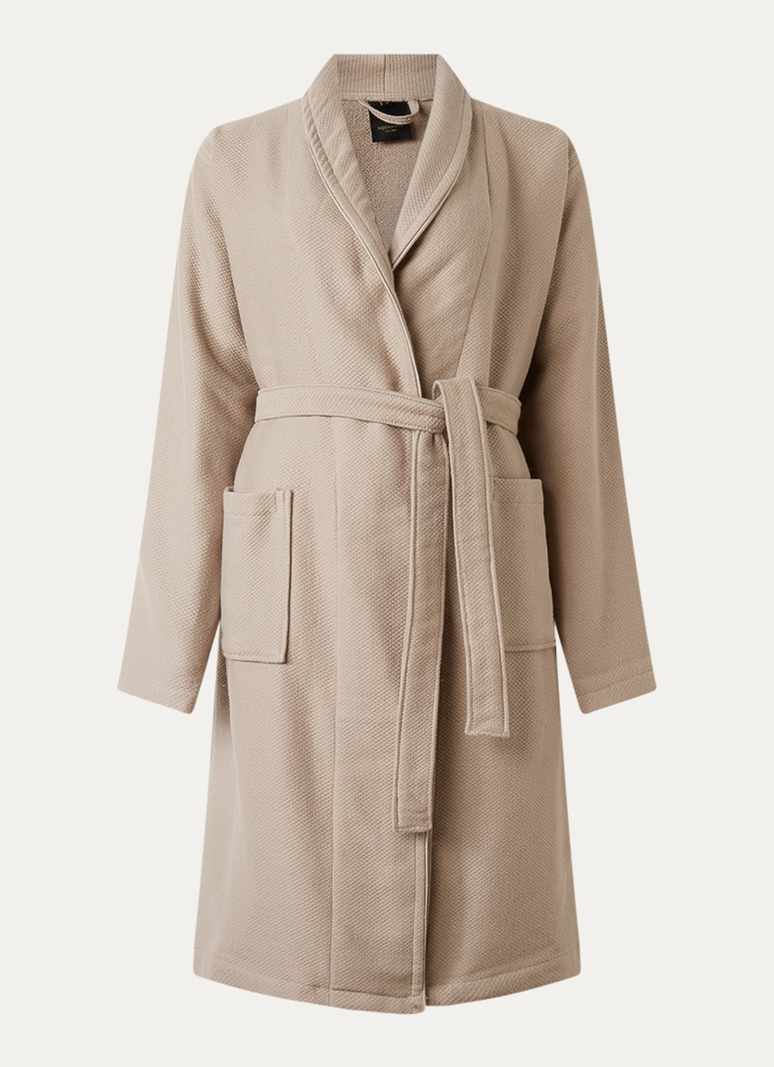 Aquanova Brooklyn badjas met steekzakken - voorkant beige