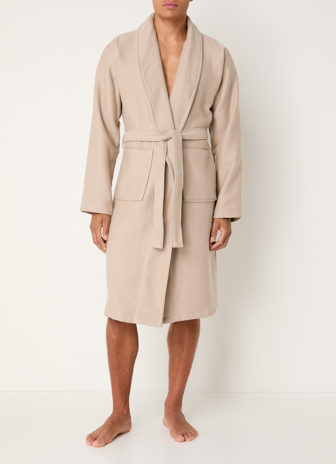 Aquanova Brooklyn badjas met steekzakken - detail 6 beige
