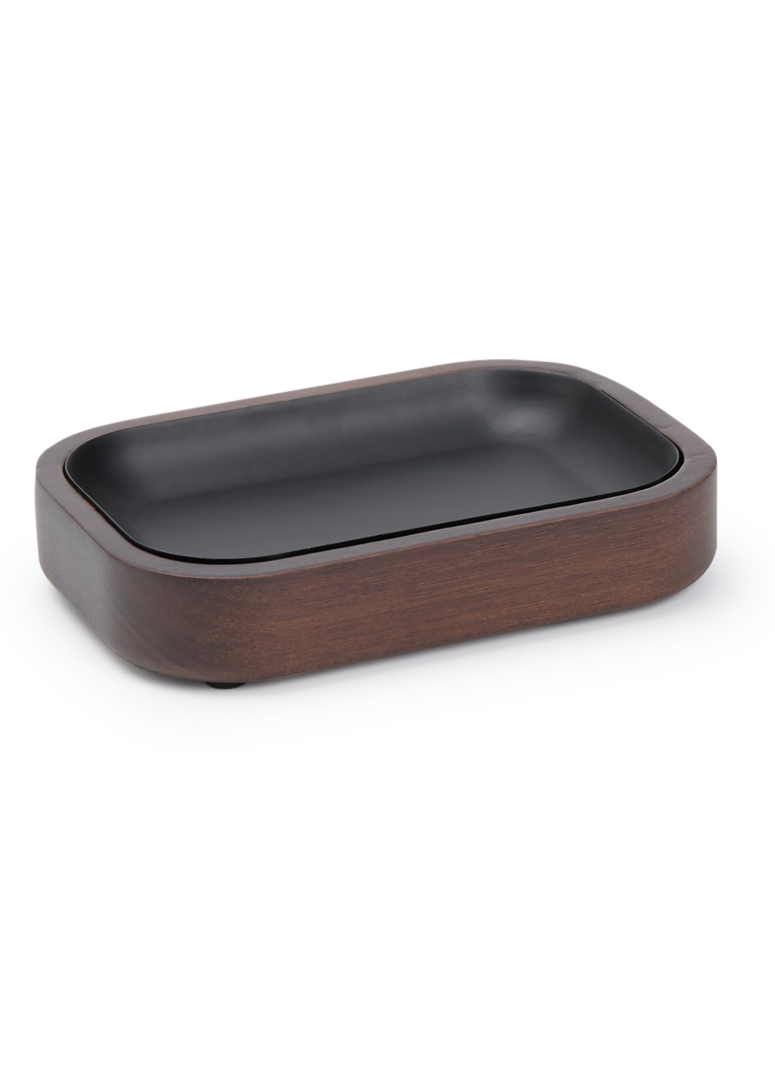 Aquanova Ebony zeepbakje 12 x 4 cm - voorkant donkerbruin