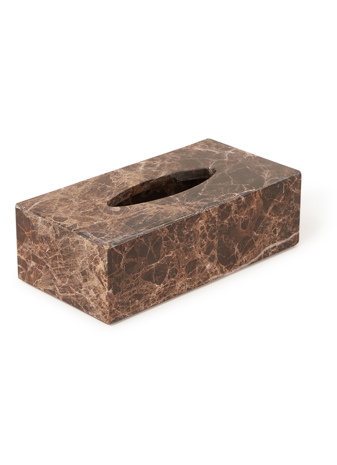 Aquanova Hammam tissuebox 25,5 cm  - voorkant donkerbruin