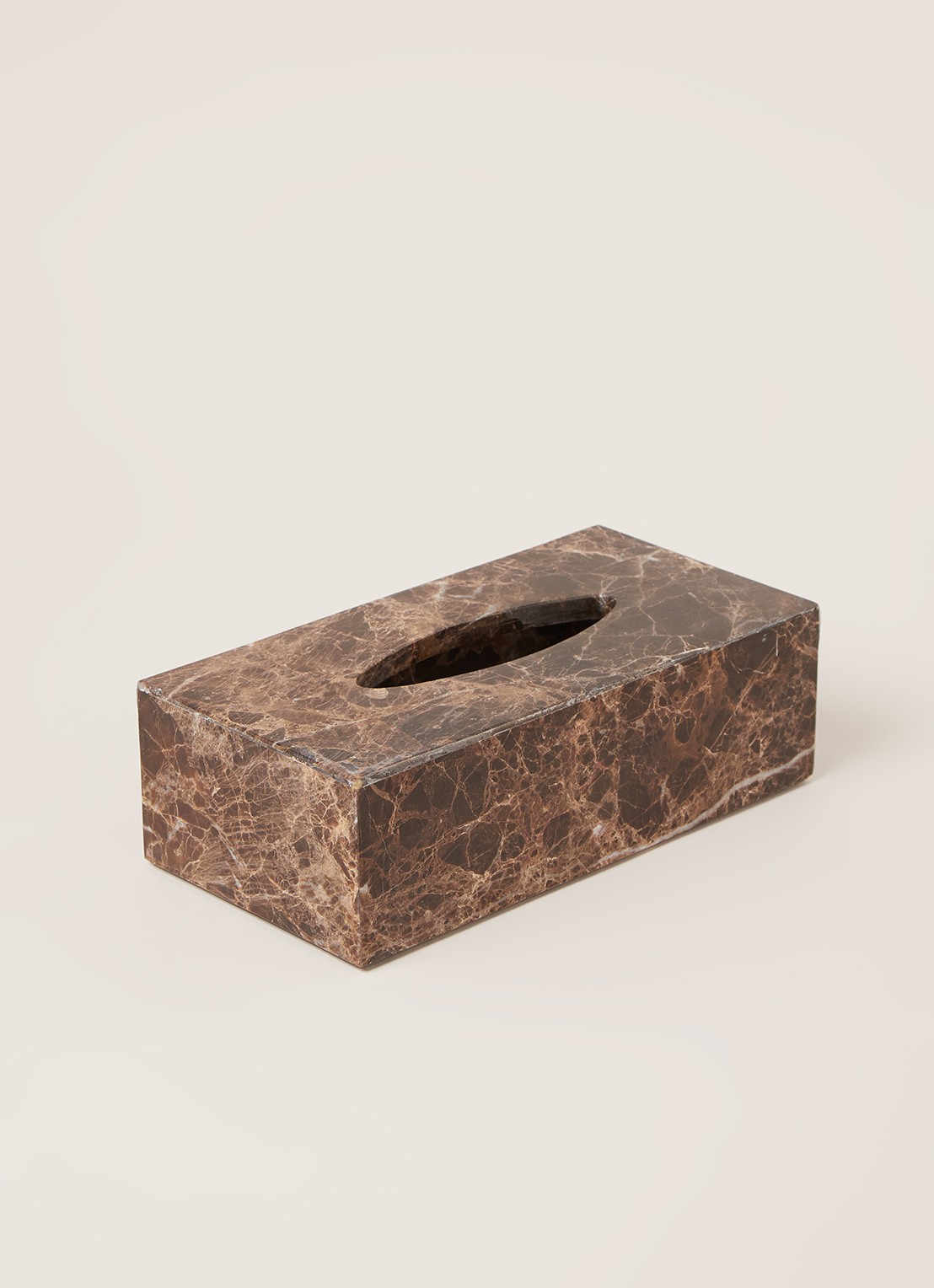 Aquanova Hammam tissuebox 25,5 cm  - voorkant 2 donkerbruin