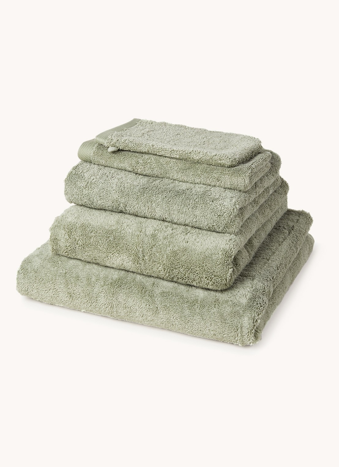 Aquanova London badhanddoek - 600 gr/m2 - 55 x 100 cm - voorkant 3 mosgroen